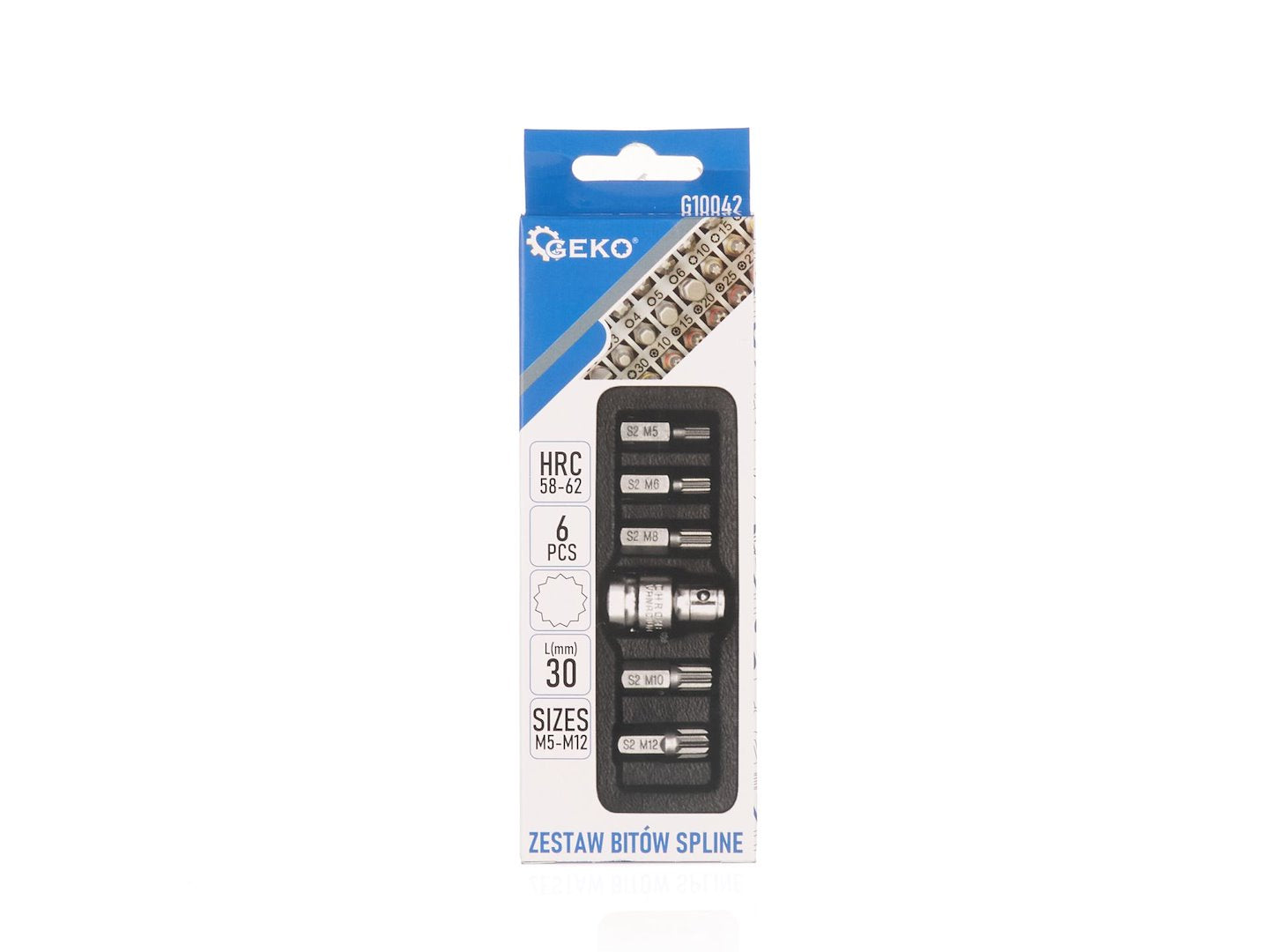 SPLINE BITKÉSZLET ADAPTERREL M5-M12 6 DB GEKO