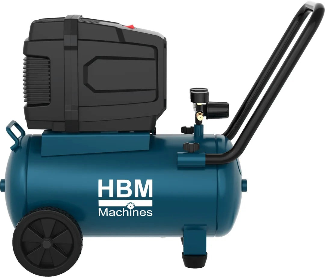 OLAJMENTES HALK KOMPRESSZOR HBM HOLLANDIA 24 L 8-10 BAR 140 L/PERC GÖRGŐKKEL ALACSONY KARBANTARTÁSI IGÉNNYEL