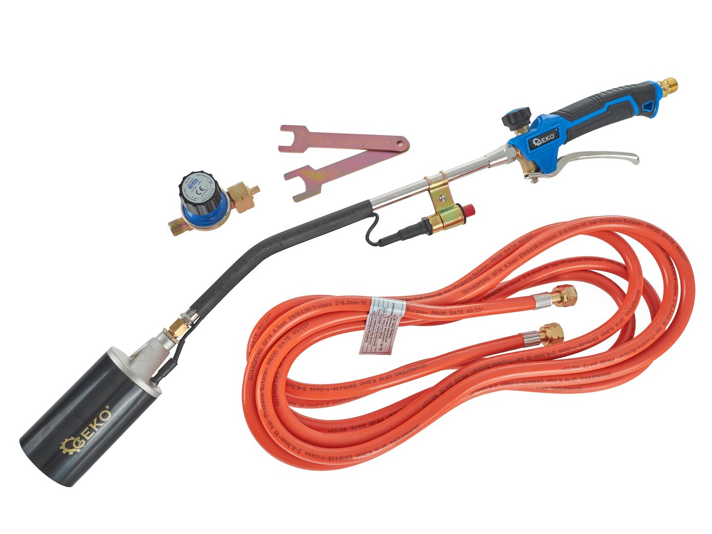 GÁZPERZSELŐ KÉSZLET 70 CM, 5 M-ES TÖMLŐ GEKO