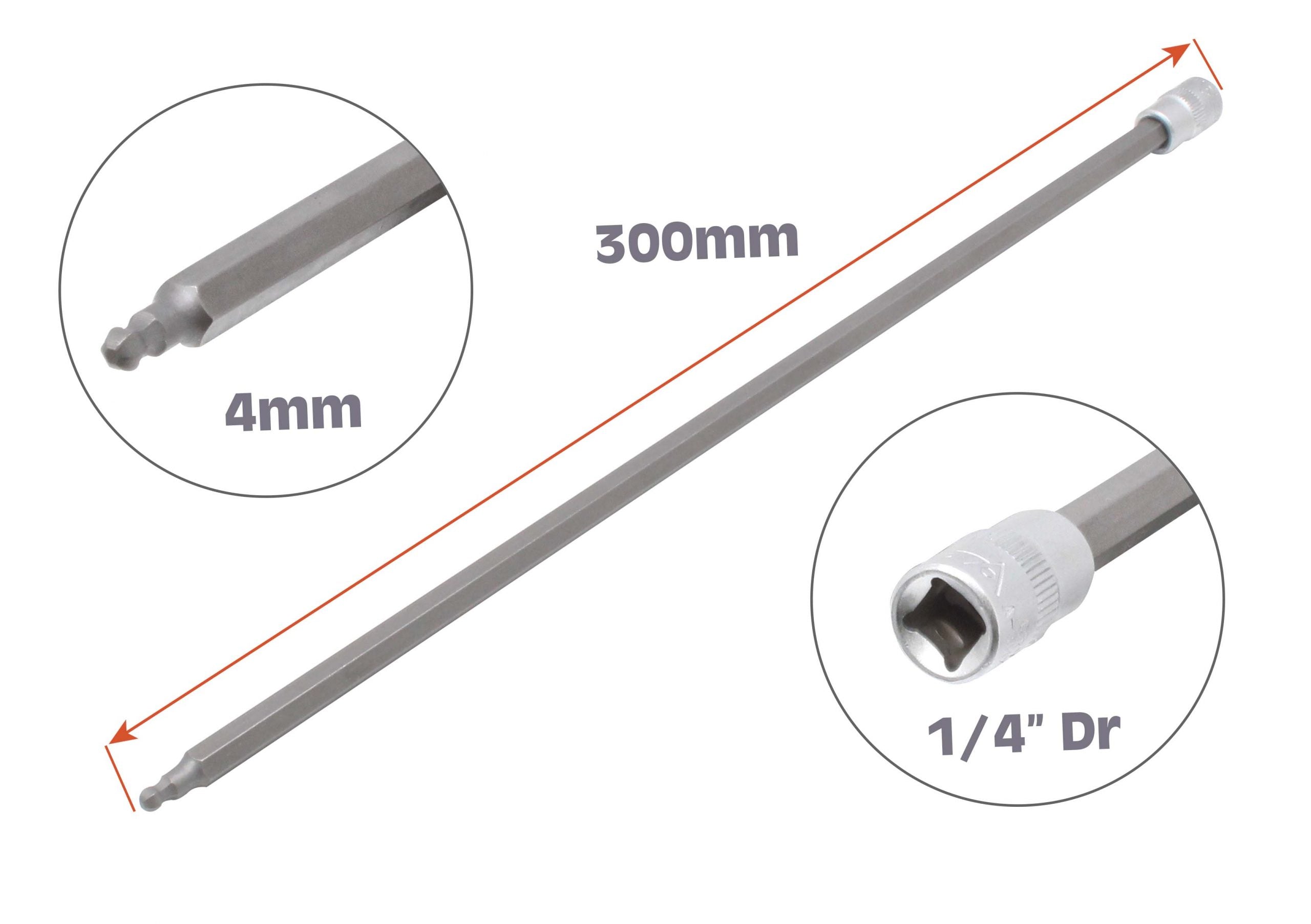 GOLYÓS BIT IMBUS HEXAGON 4MM 1/4 EXTRA HOSSZÚ 300 MM PMS ÉRZÉKELŐ SZERELÉSE VW AUDI VAG 2.0 DÍZEL MOTOROK