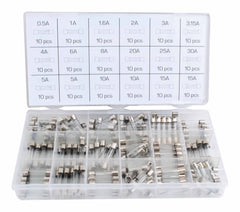 ÜVEG AUTÓBIZTOSÍTÉK KÉSZLET 6X30MM 0,5A-30A 180 DB