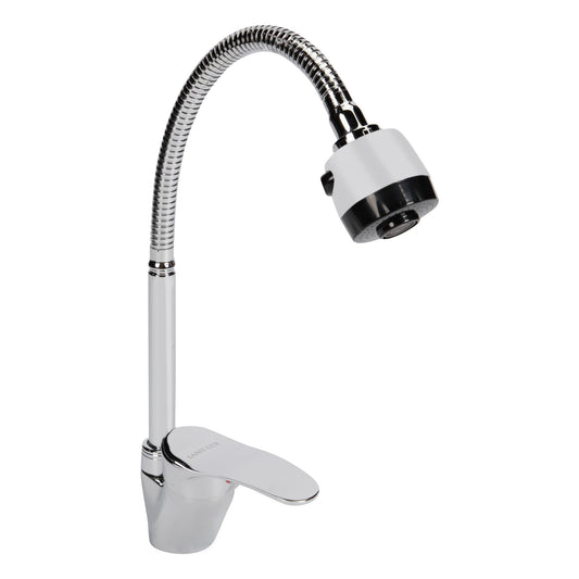 Csaptelep állítható kifolyóval, Sanit Lux ezüst krómozott.