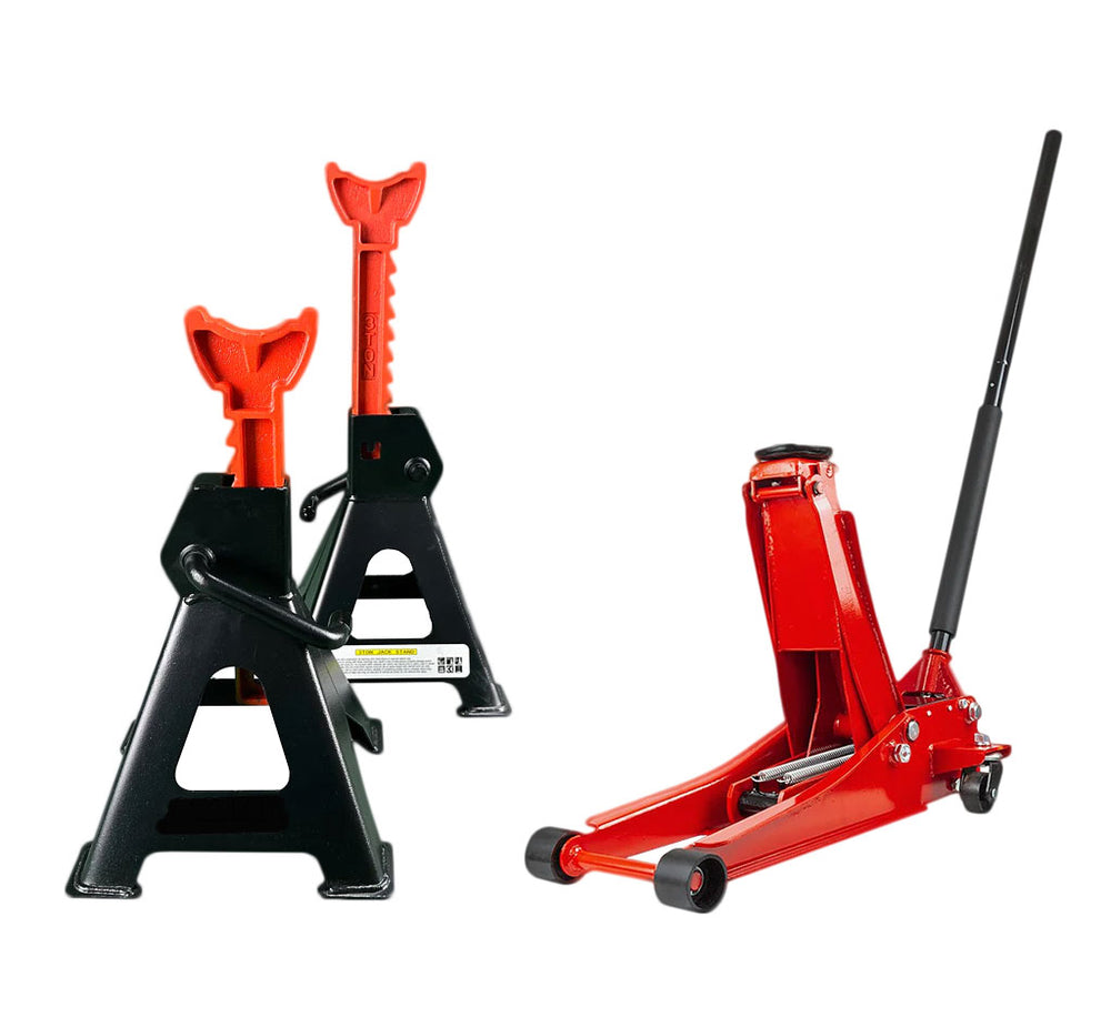 Dupla dugattyus krokodil emelő 2.5T + tartóbak készlet 3T GEBO TOOLS