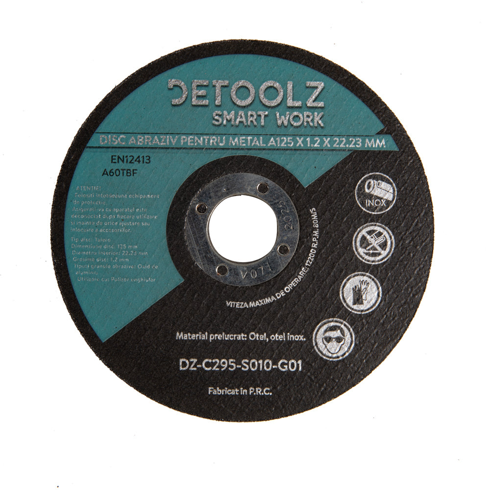 10 db vágótárcsa fémhez 125 mm átmérővel DETOOLZ