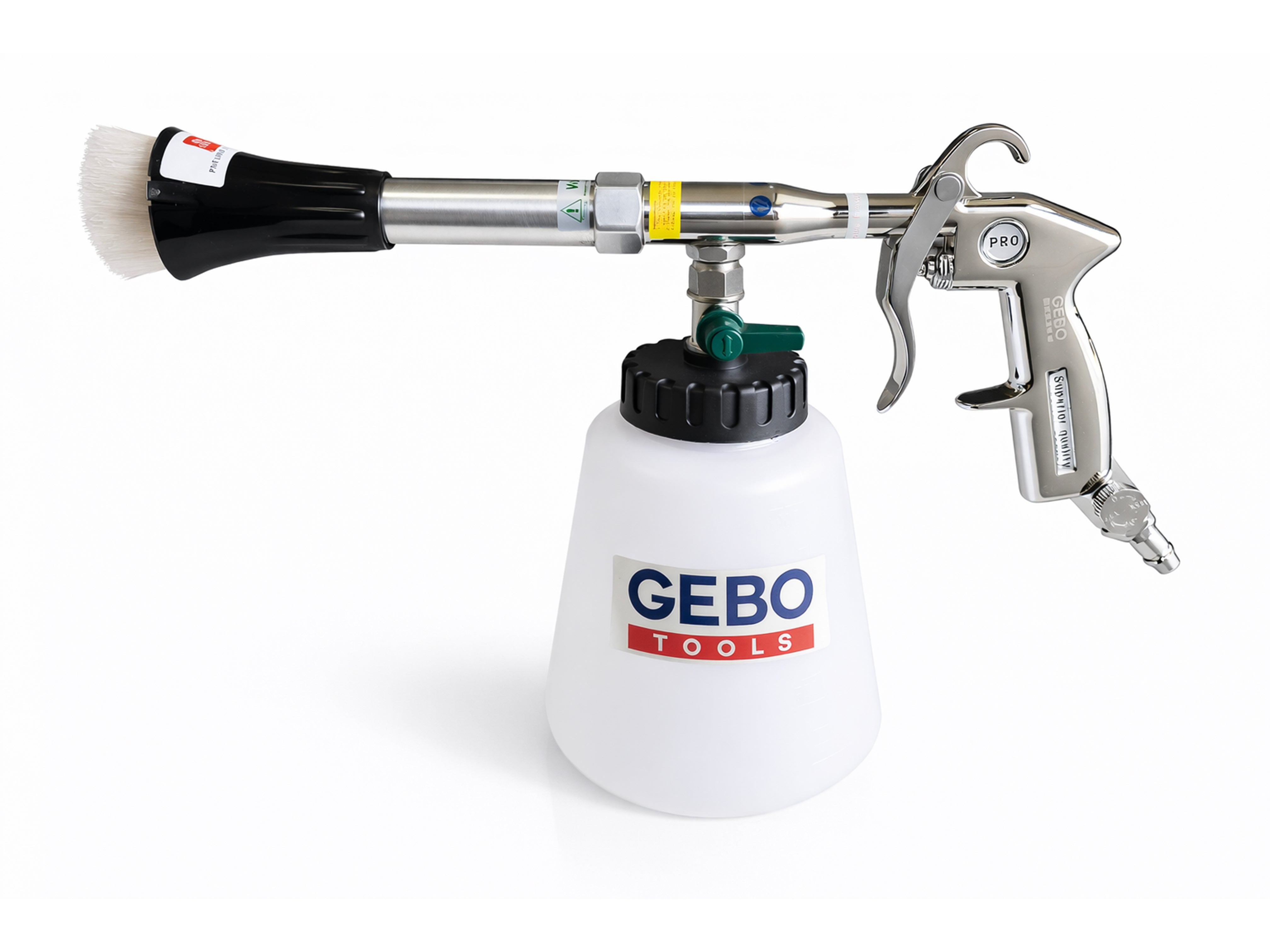 PNEUMATIKUS PISZTOLY KÁRPITOK MOSÁSÁHOZ TORNADOR PORSZÍVÓ ADAPTERREL GEBO TOOLS