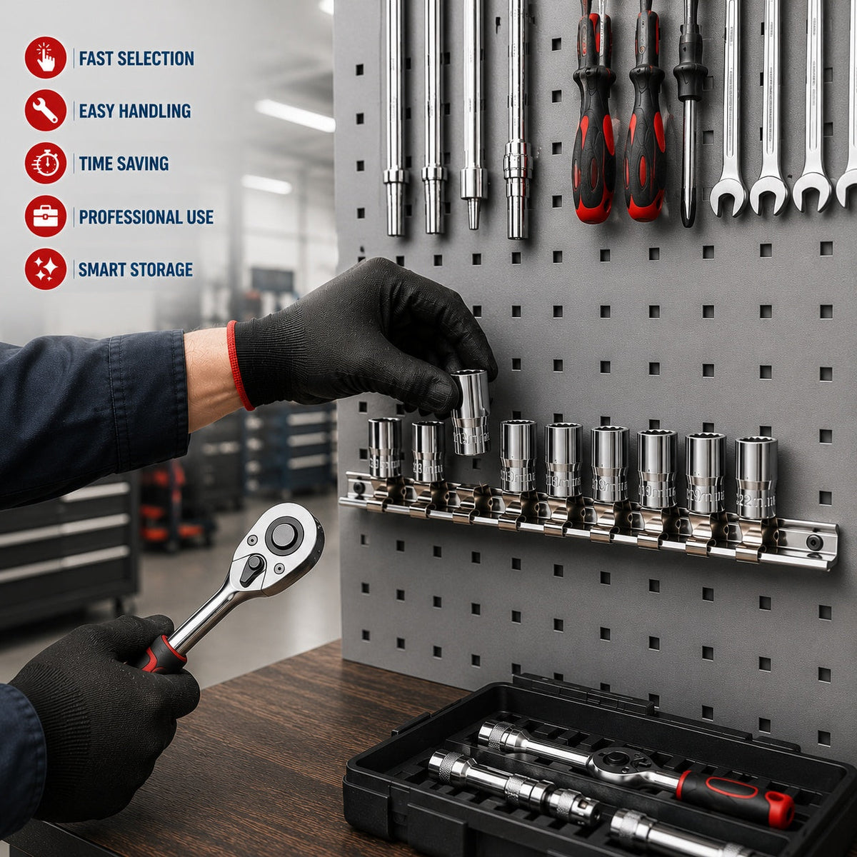 Dugókulcs tartó sín 1/2 GEBO TOOLS