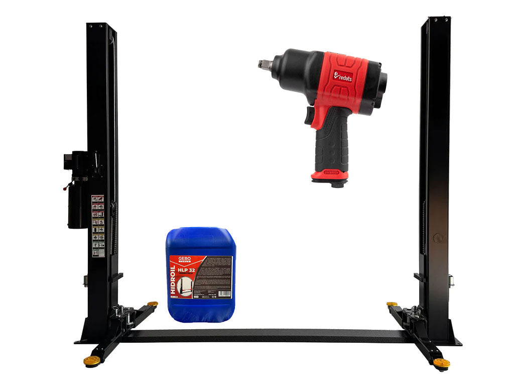 KÉTOSZLOPOS - CSÁPOS EMELŐ 4 T MANUÁLIS 230 V +  P-160 LÉGKULCS 1/2" 1500 NM