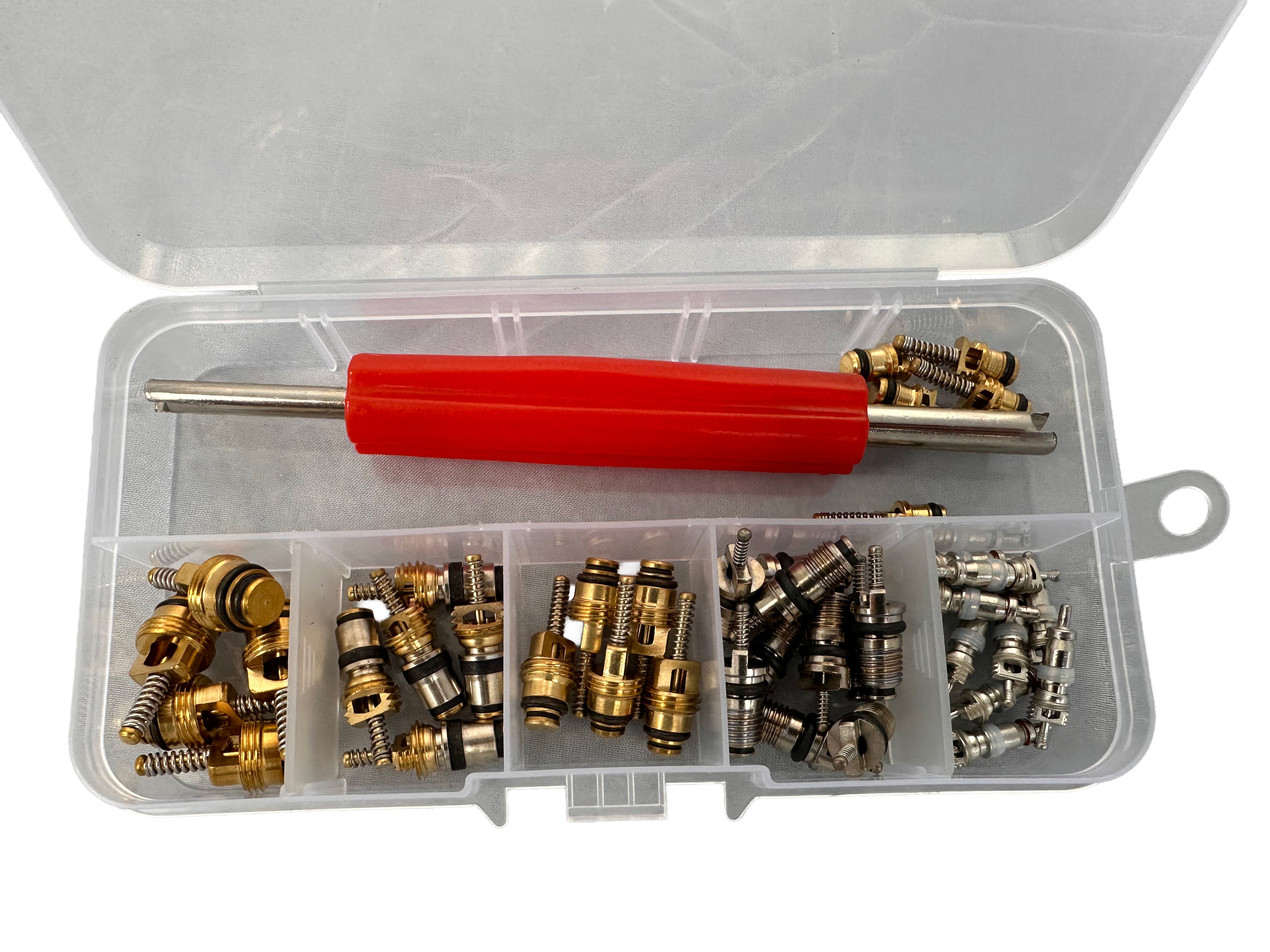 KLÍMA TÖLTŐSZELEP SZERELŐ KÉSZLET 41 DB