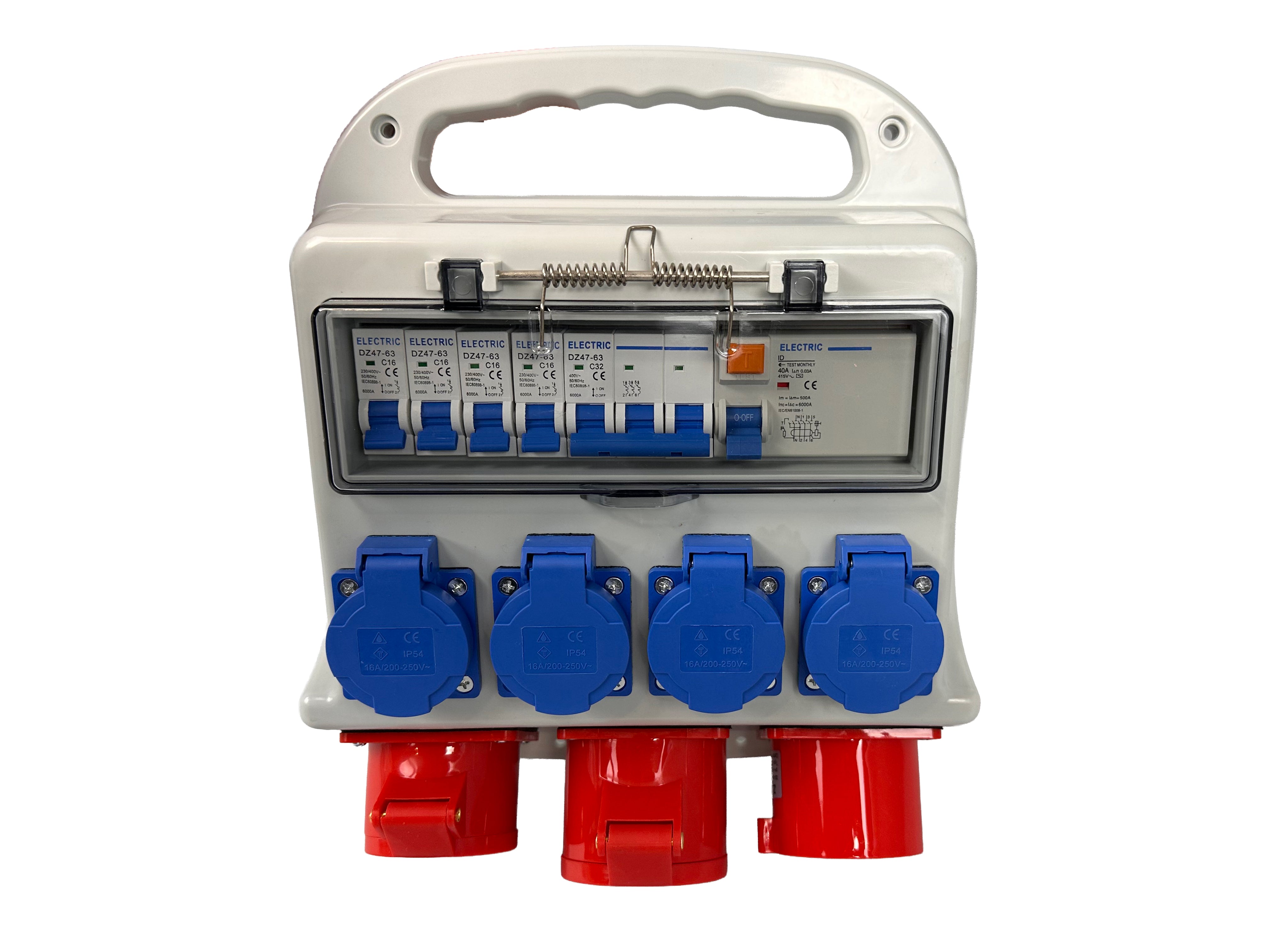 IPARI CSATLAKOZÓ – ELOSZTÓ DOBOZ GUMIROZOTT KÁBELLEL 3 X 400 V 4 X 230 V IP44
