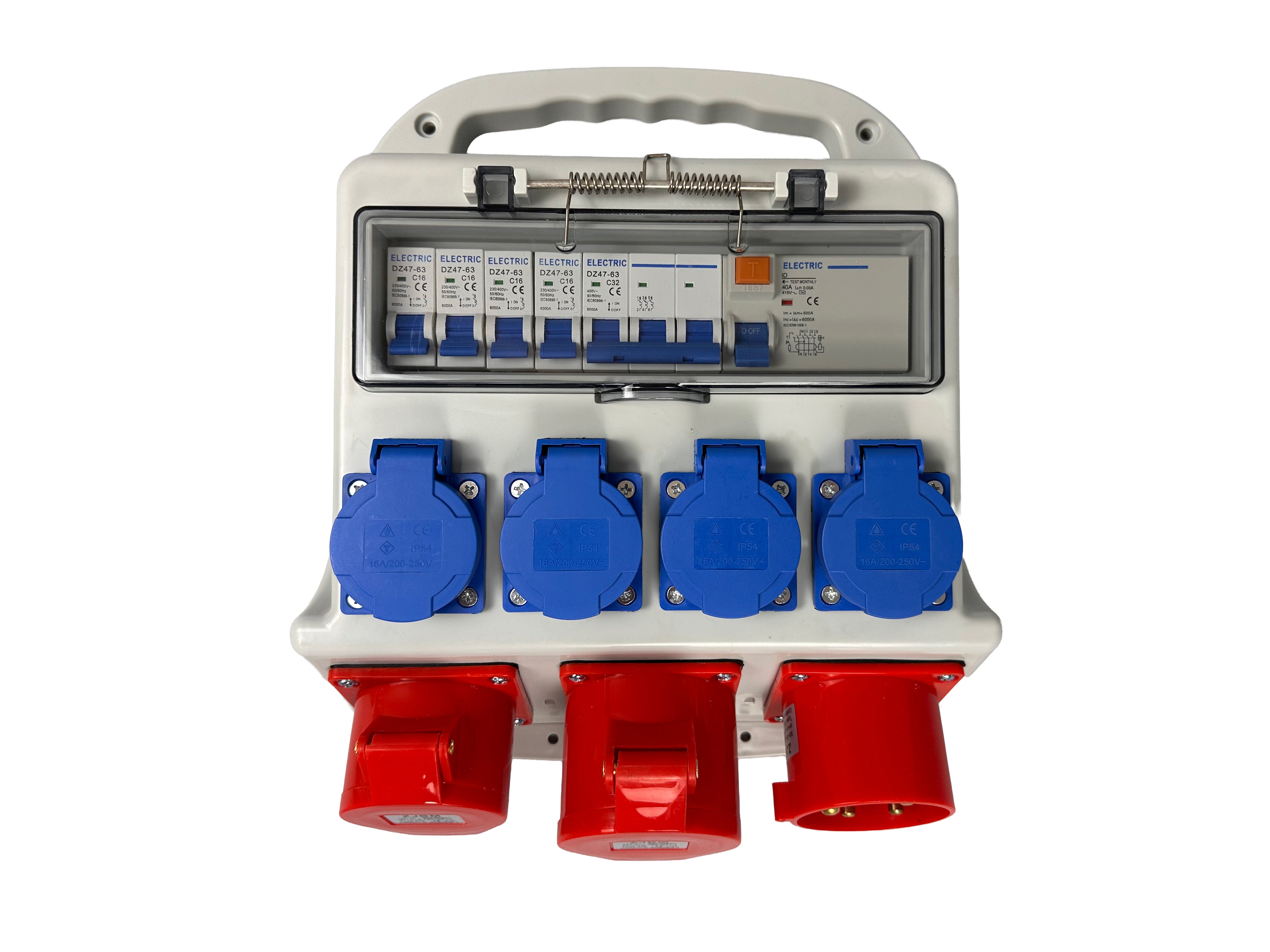 IPARI CSATLAKOZÓ – ELOSZTÓ DOBOZ GUMIROZOTT KÁBELLEL 3 X 400 V 4 X 230 V IP44