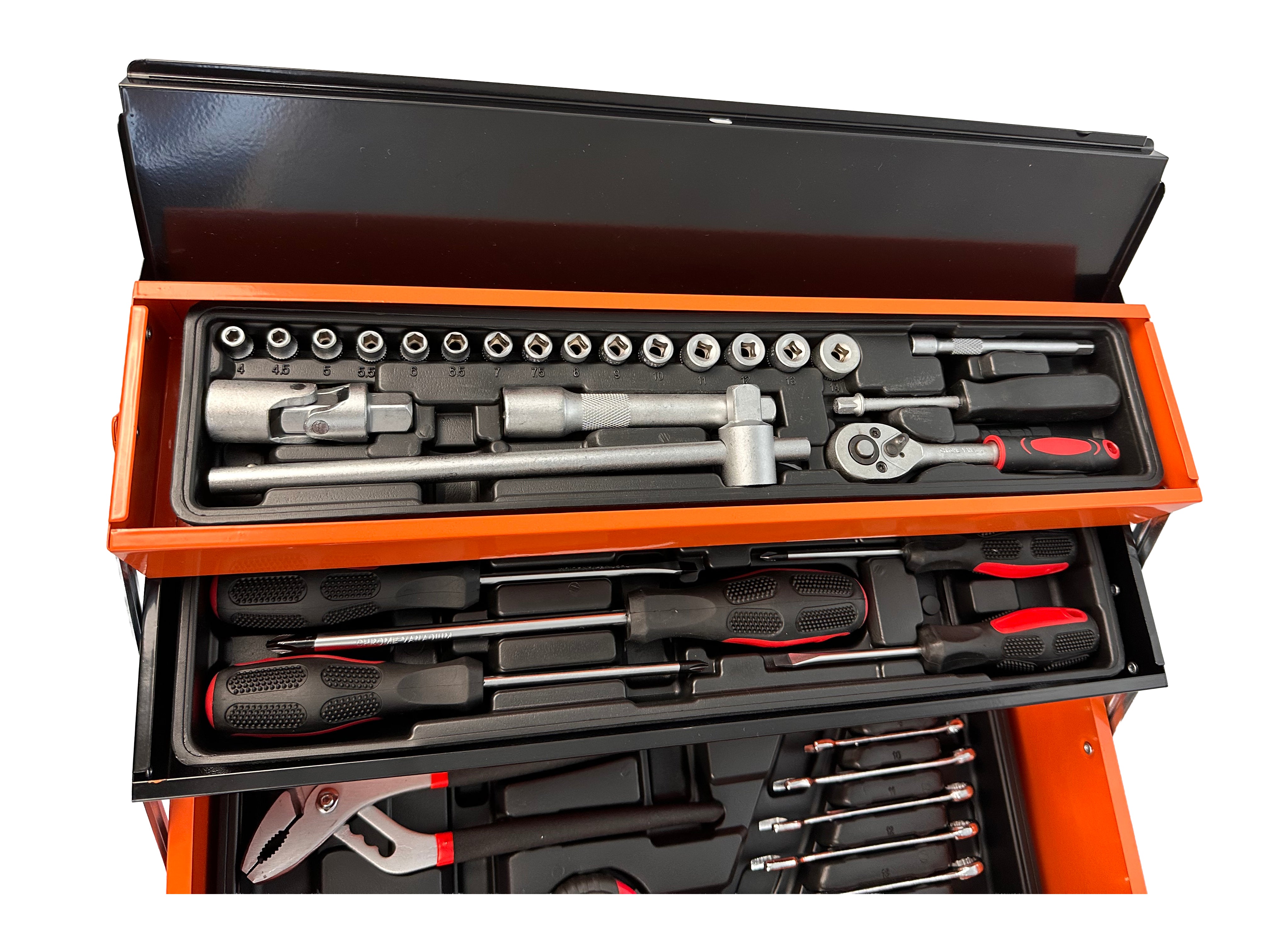 FÉM FELSZERELT SZERSZÁMOS LÁDA 85 DB GEBO TOOLS