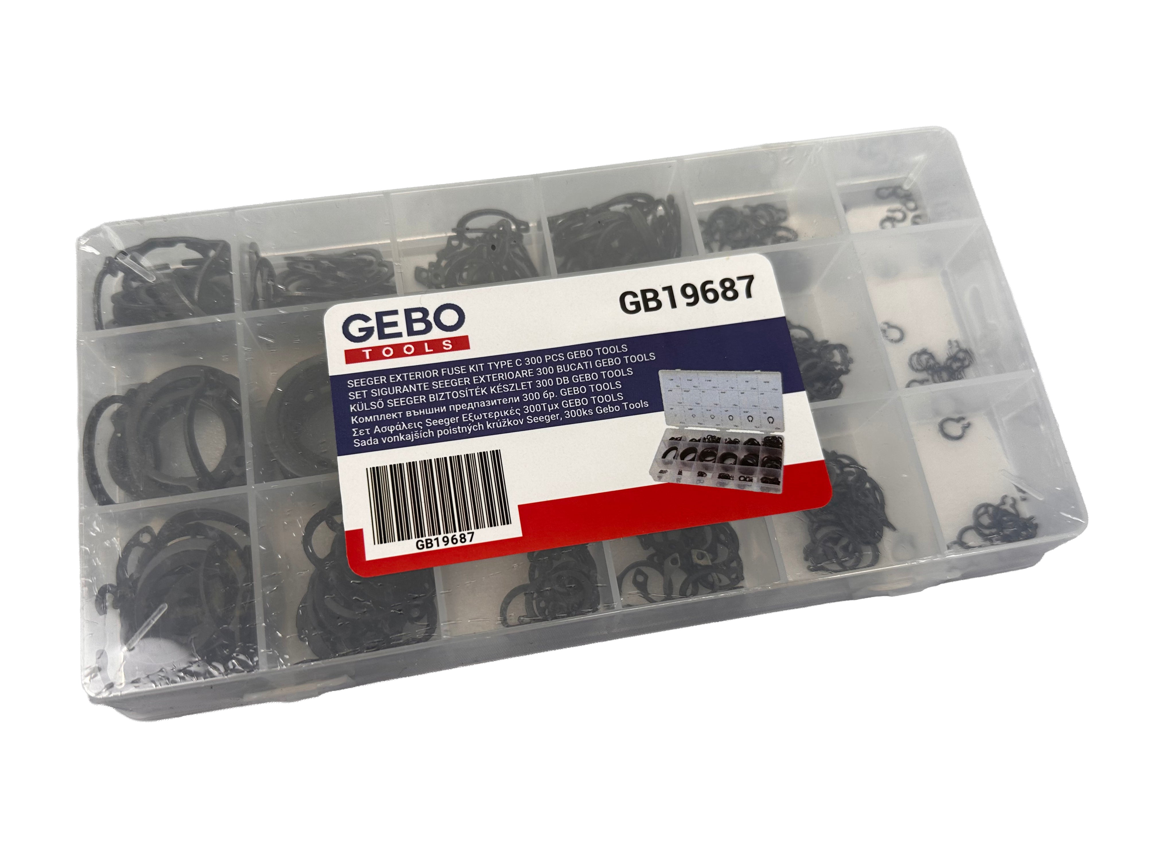 KÜLSŐ SEEGER BIZTOSÍTÉK KÉSZLET 300 DB GEBO TOOLS