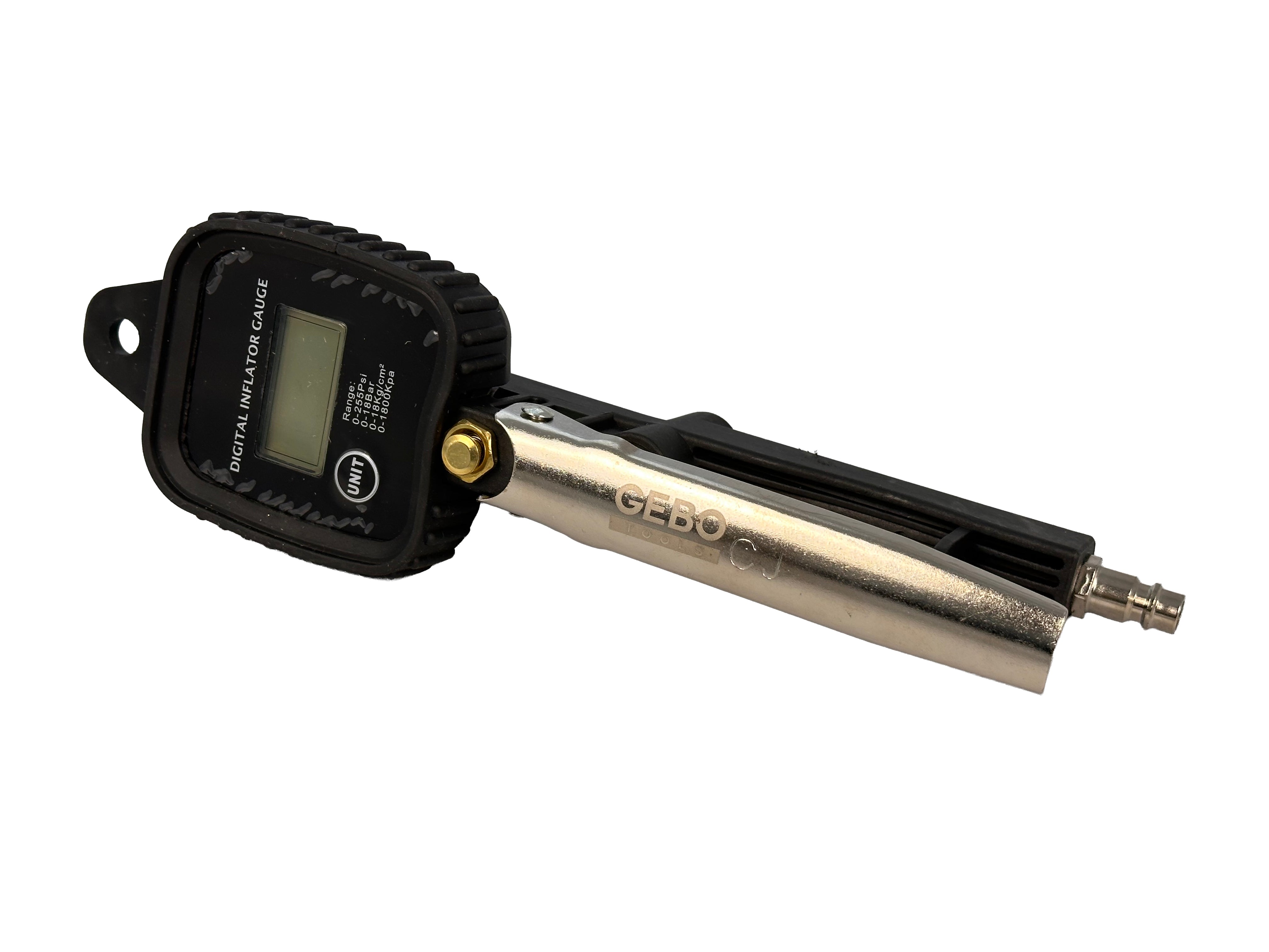 KERÉKFÚJÓ PISZTOLY DIGITÁLIS NYOMÁSMÉRŐVEL 0-255 PSI GEBO TOOLS