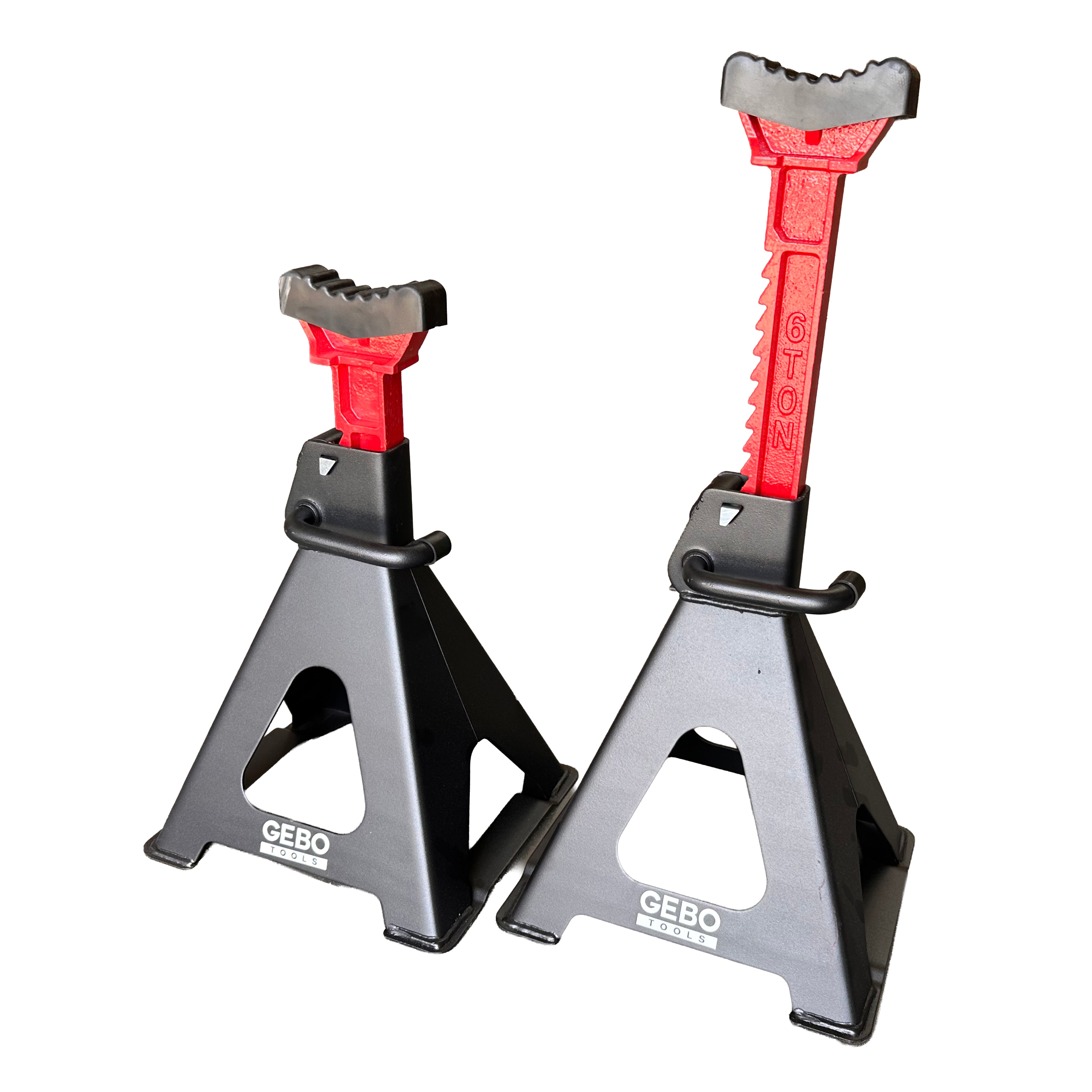 TARTÓBAK KÉSZLET 2 DB 6 T 39-60 CM DUPLA BIZTOSÍTÓVAL ÉS AUTÓKÜSZÖB VÉDŐ GUMI TAMPONNAL GEBO TOOLS