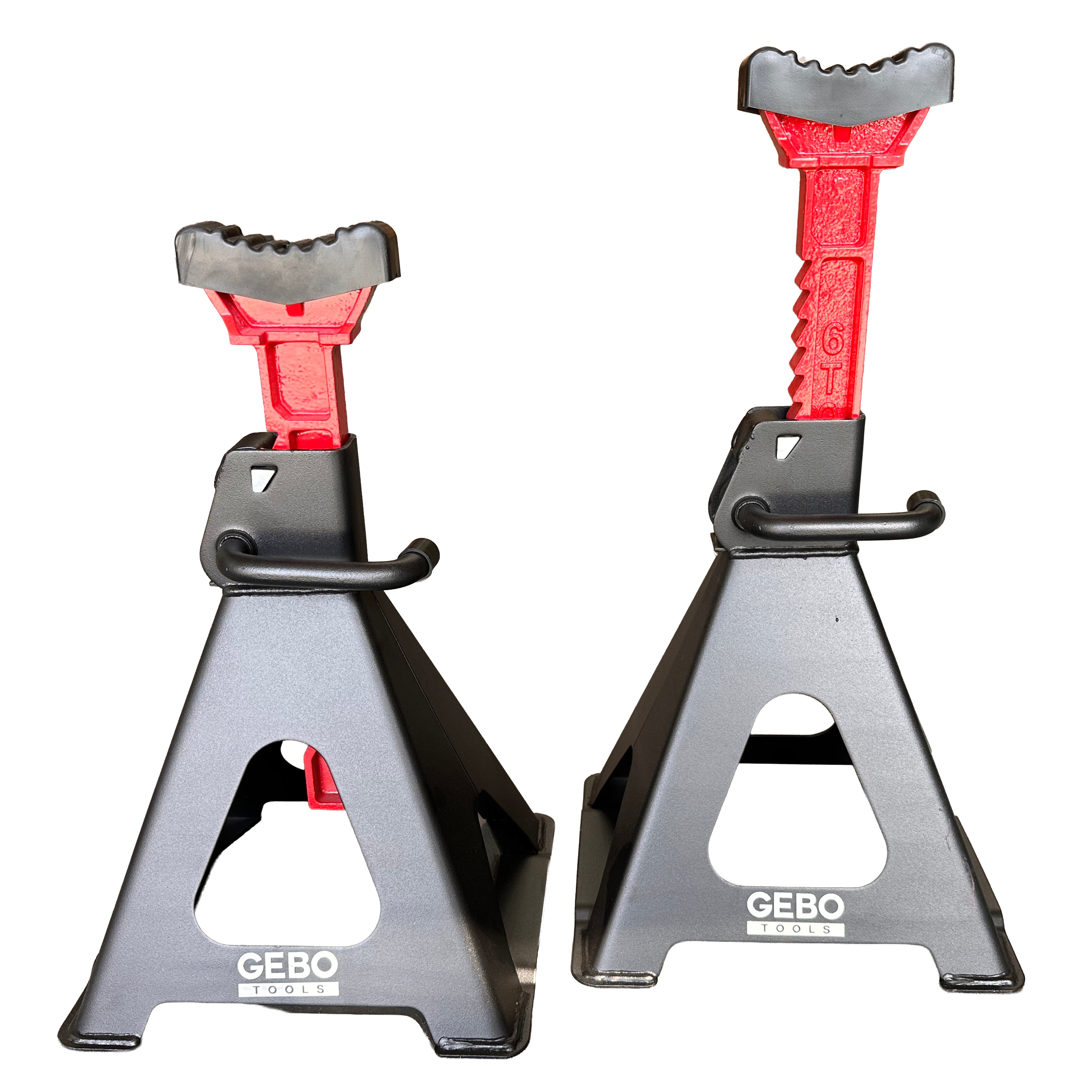 TARTÓBAK KÉSZLET 2 DB 6 T 39-60 CM DUPLA BIZTOSÍTÓVAL ÉS AUTÓKÜSZÖB VÉDŐ GUMI TAMPONNAL GEBO TOOLS