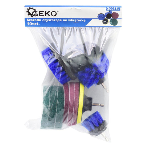 TISZTÍTÓ KEFE ÉS POLÍROZÓ, FÉNYEZŐ SZIVACS KÉSZLET FÚRÓGÉPHEZ 10 DB