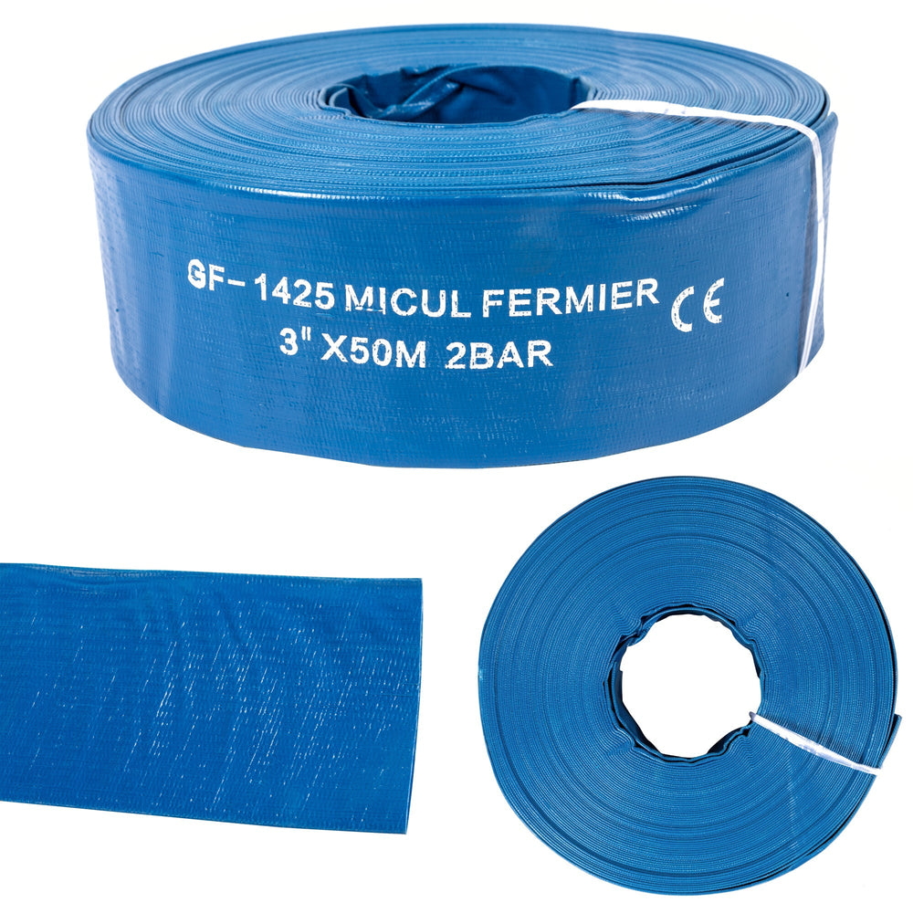 Vízelvezető tömlő lapos PVC 3 hüvelyk 50m