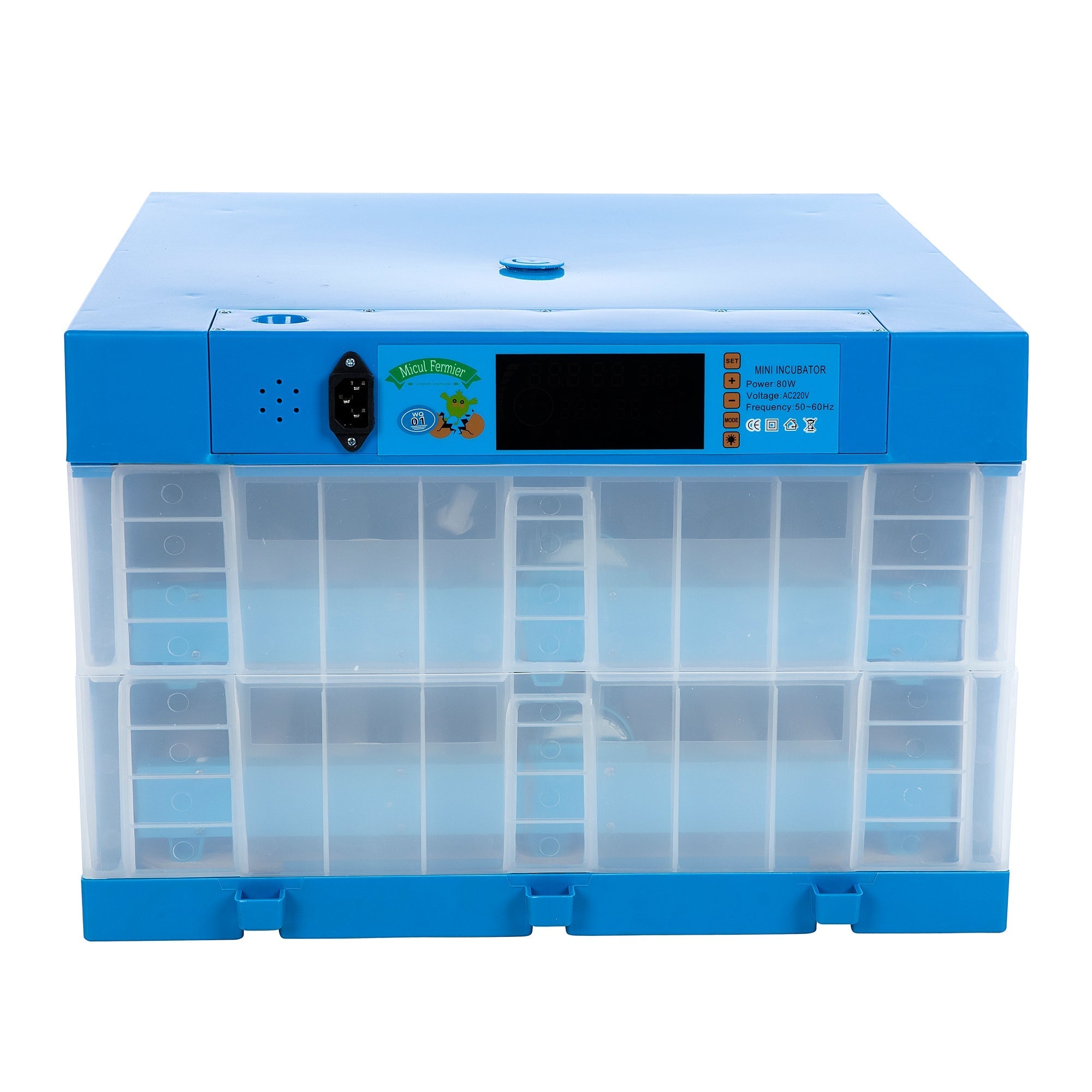 Automatikus inkubátor 128 tojáshoz, 2 emeletes 80W