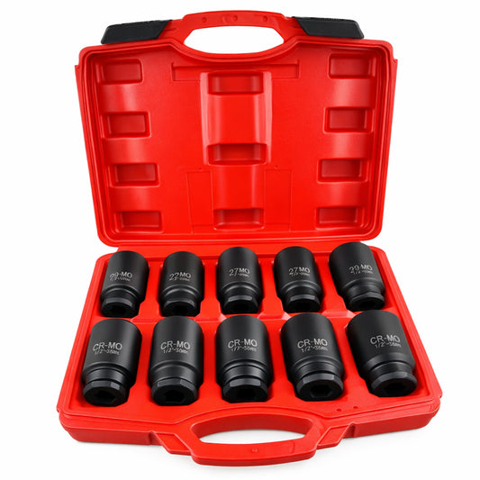 GÉPI DUGÓKULCS KÉSZLET FÉLTENGELYEKHEZ 1/2" 9DB 29-38MM PSA VAG BMW GEBO TOOLS