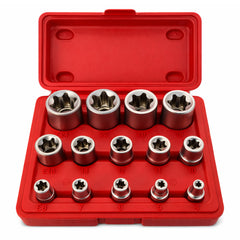 Dugókulcs készlet e profil e4-e24 1/4 3/8 1/2 14 db GEBO TOOLS