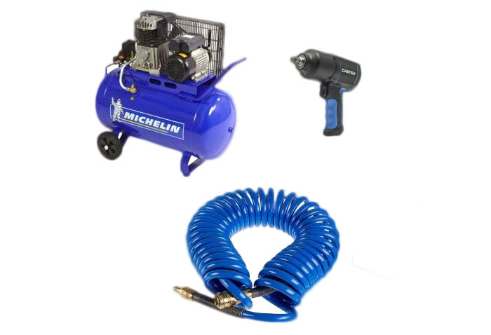 Kompresszor 100l + légkulcs + tömlő