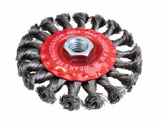 ACÉL DRÓTCSISZOLÓ - DRÓTKEFE KORONG 100MM, KEFEHOSSZ 18MM SATRA