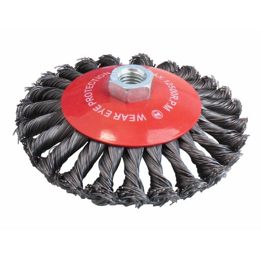 DRÓTCSISZOLÓ - DRÓTKEFE KORONG SATRA CSAVART 125 MM