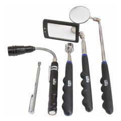 CSAVARFELSZEDŐ ÉS VIZSGÁLÓ KÉSZLET 5 DB - MÁGNES, TÜKÖR, LED LÁMPA