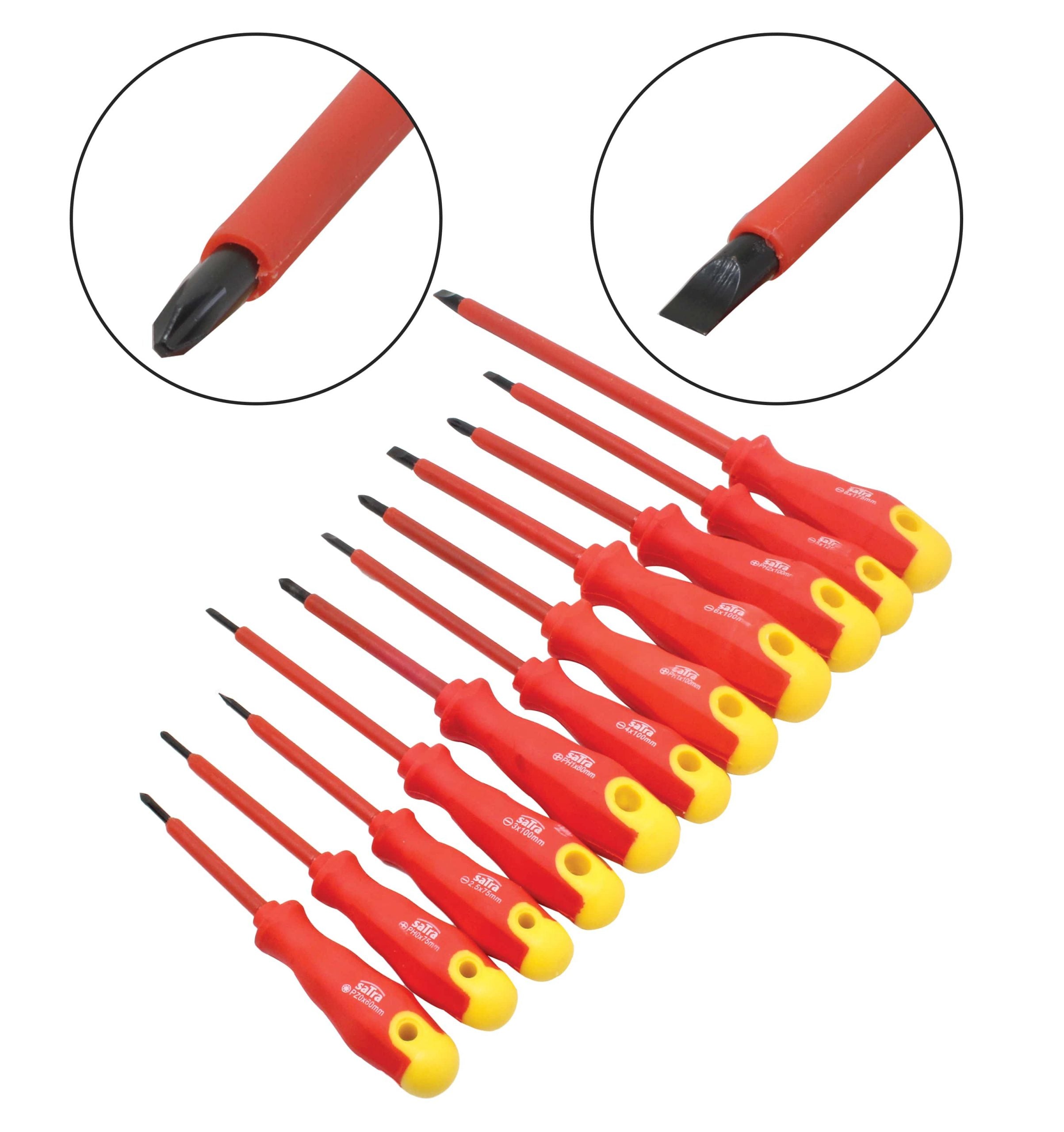 SZIGETELT CSAVARHÚZÓ KÉSZLET MÁGNESES HEGGYEL VILLANYSZERELŐKNEK CR-V 11 DB