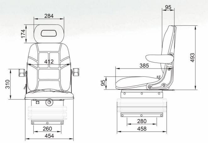 UNIVERZÁLIS ÜLÉS BIZTONSÁGI ÖVVEL, FEJTÁMLÁVAL ÉS KARTÁMASSZAL MEZŐGAZDASÁGI VAGY IPARI GÉPEKHEZ
