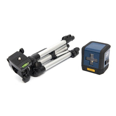 KERESZVONALAS LÉZERES VÍZMÉRTÉK ÁLLVÁNNYAL ±3 MM/10 M PRECIZITÁS 30 M SUGÁR IP54 IDEÁLIS A PONTOS BEÁLLÍTÁSHOZ HBM