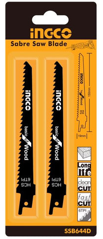 FŰRÉSZLAP KÉSZLET SZÚRÓFŰRÉSZ - DEKOPÍRFŰRÉSZ 2 DB 150MM 6TPI INGCO