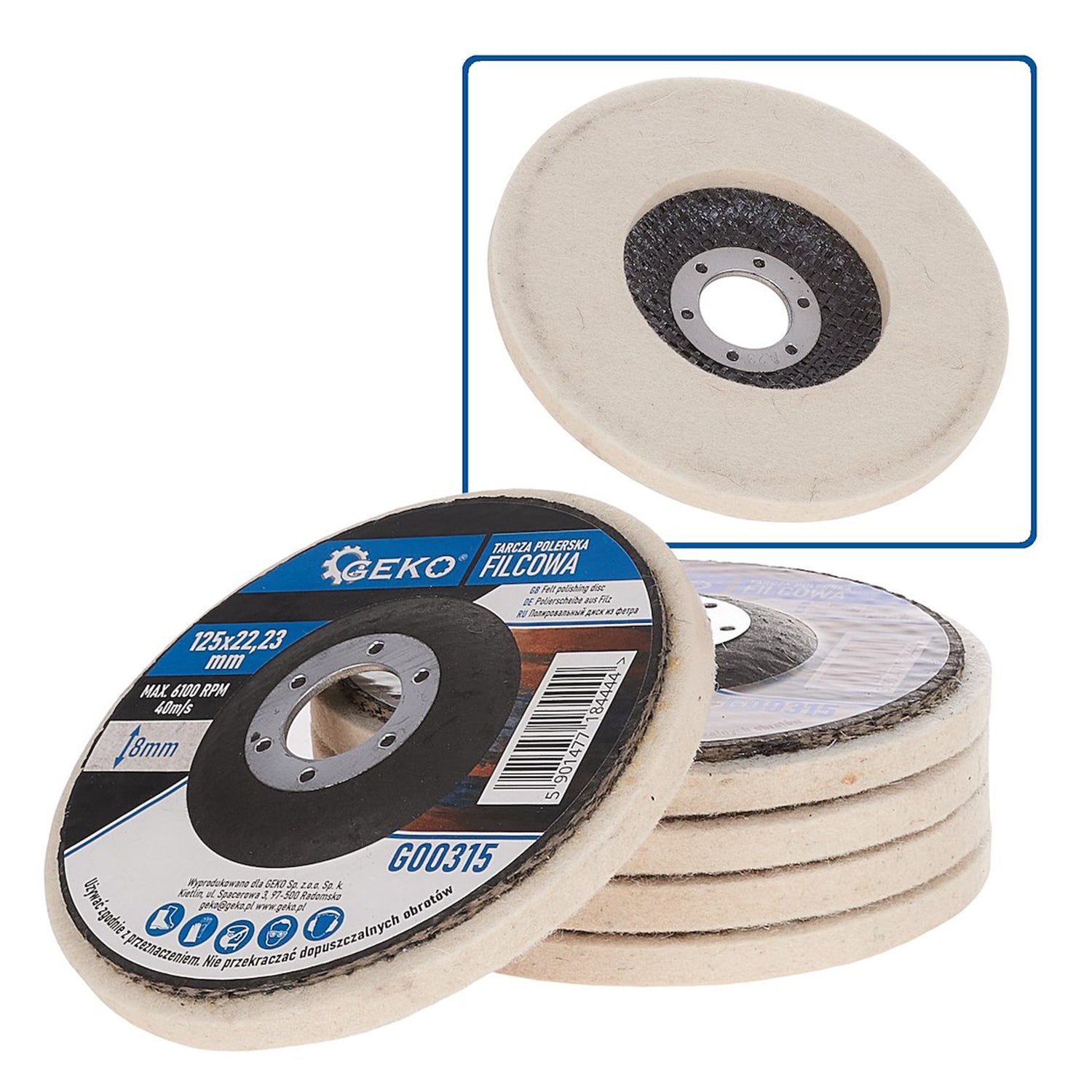 Abrazív csiszolótárcsa 125 mm GEKO