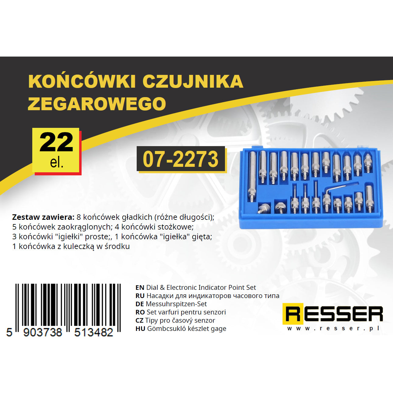 Adapter készlet analóg indikátor órához 22 db RESSER