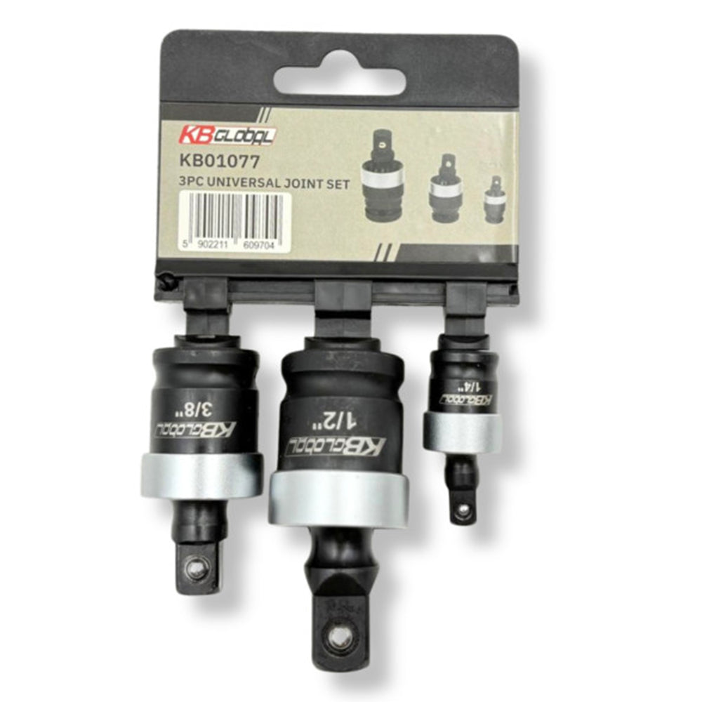 Adapter készlet kardáncsuklós csatlakozással 3 darabos 1/4" 3/8" 1/2"