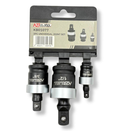 Adapter készlet kardáncsuklós csatlakozással 3 darabos 1/4" 3/8" 1/2"
