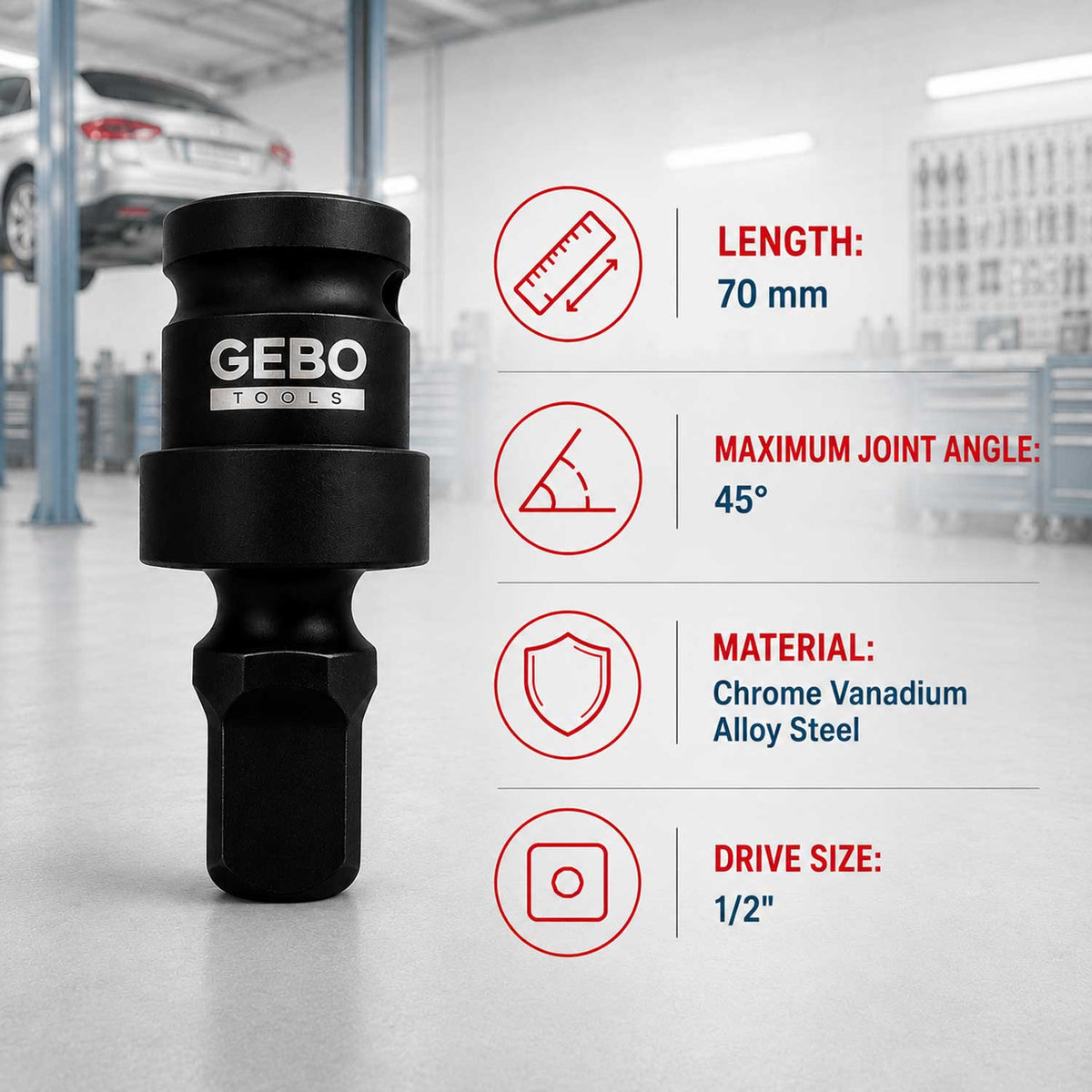 Csuklós gépi adapter 1/2" GEBO TOOLS
