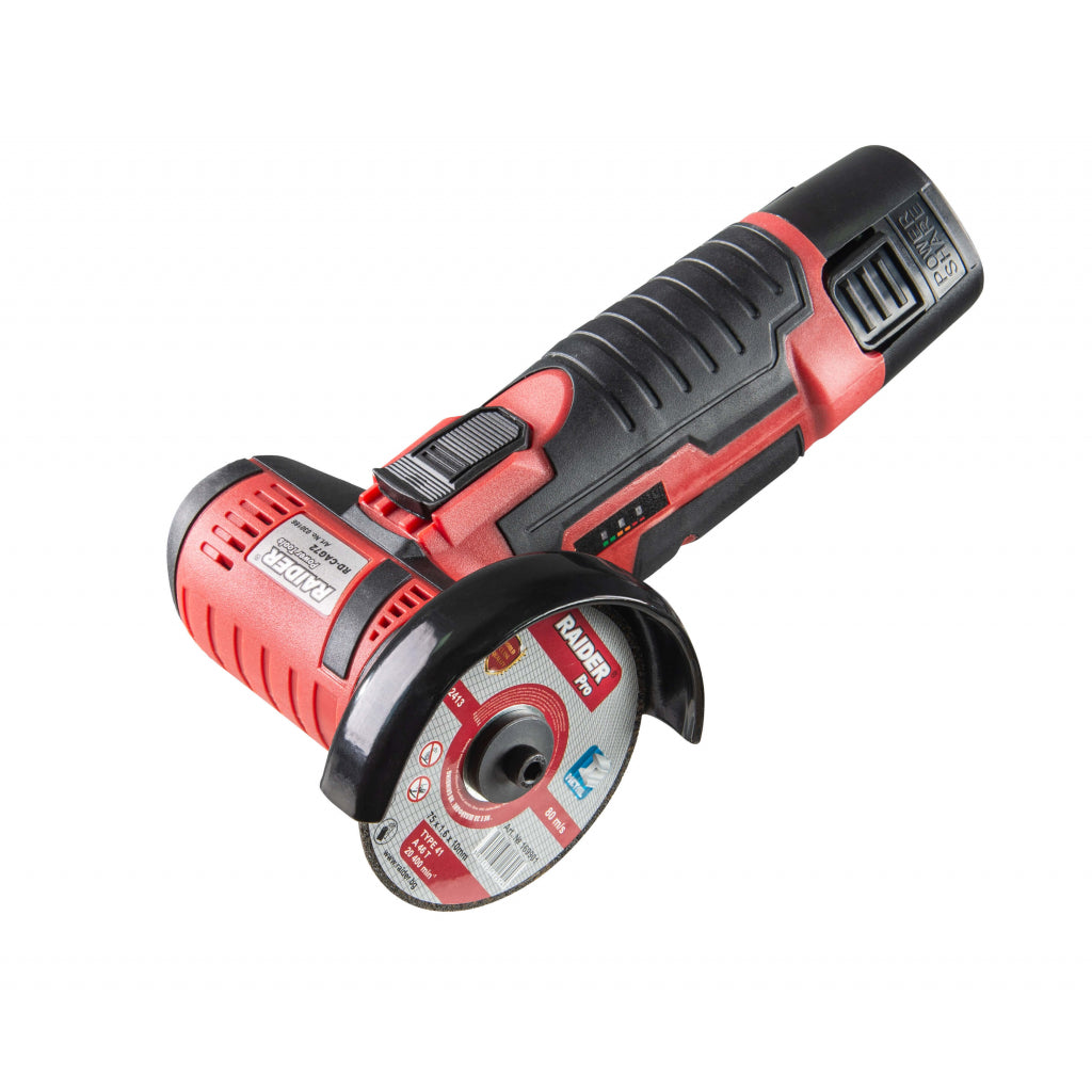 Akkumulátoros sarokcsiszoló 12V 75x10mm RAIDER