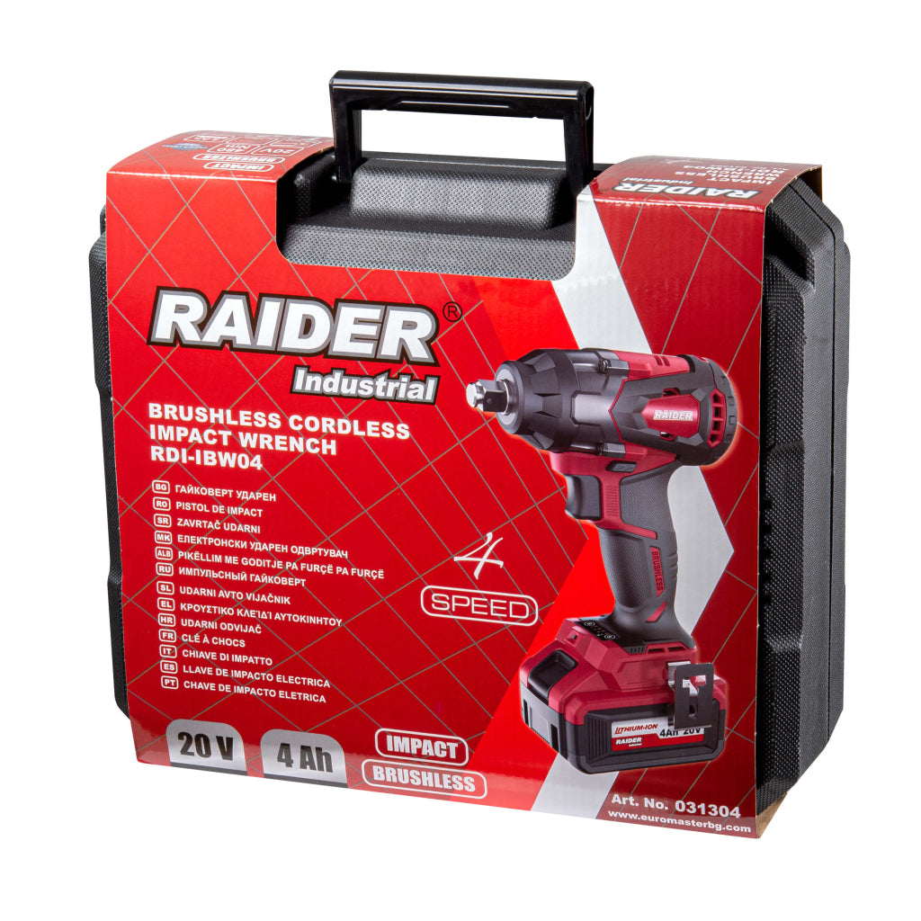 Akkumulátoros ütvecsavarozó 1/2 480NM 20V 4ah RAIDER