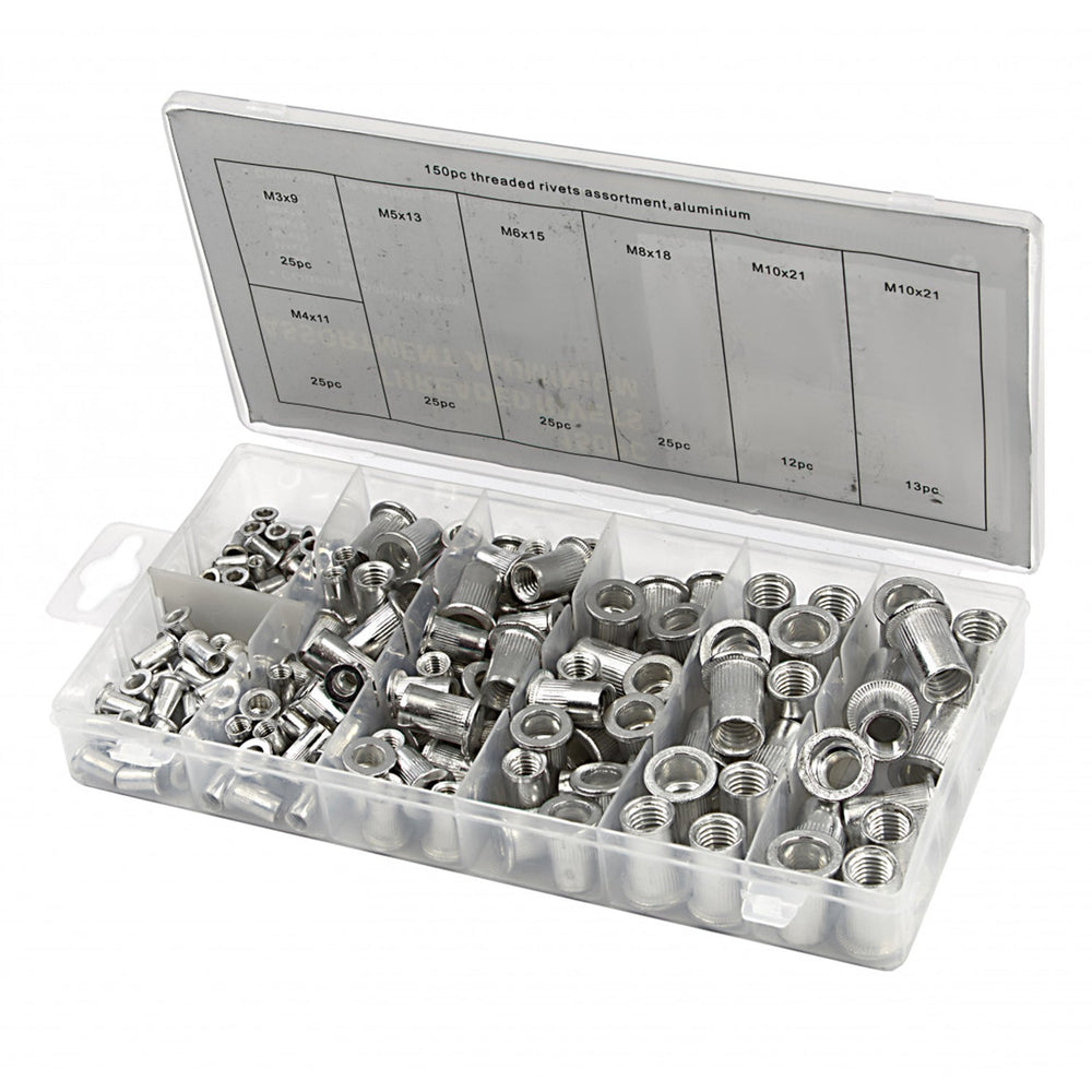 Aluminium szegecsanya készlet - 150 db