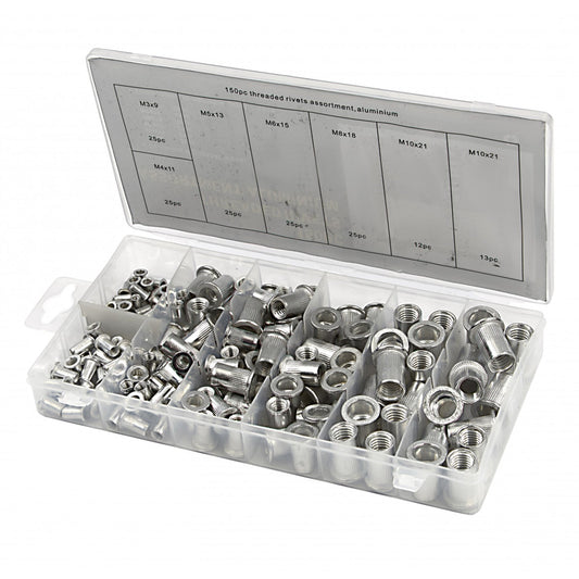 Aluminium szegecsanya készlet - 150 db