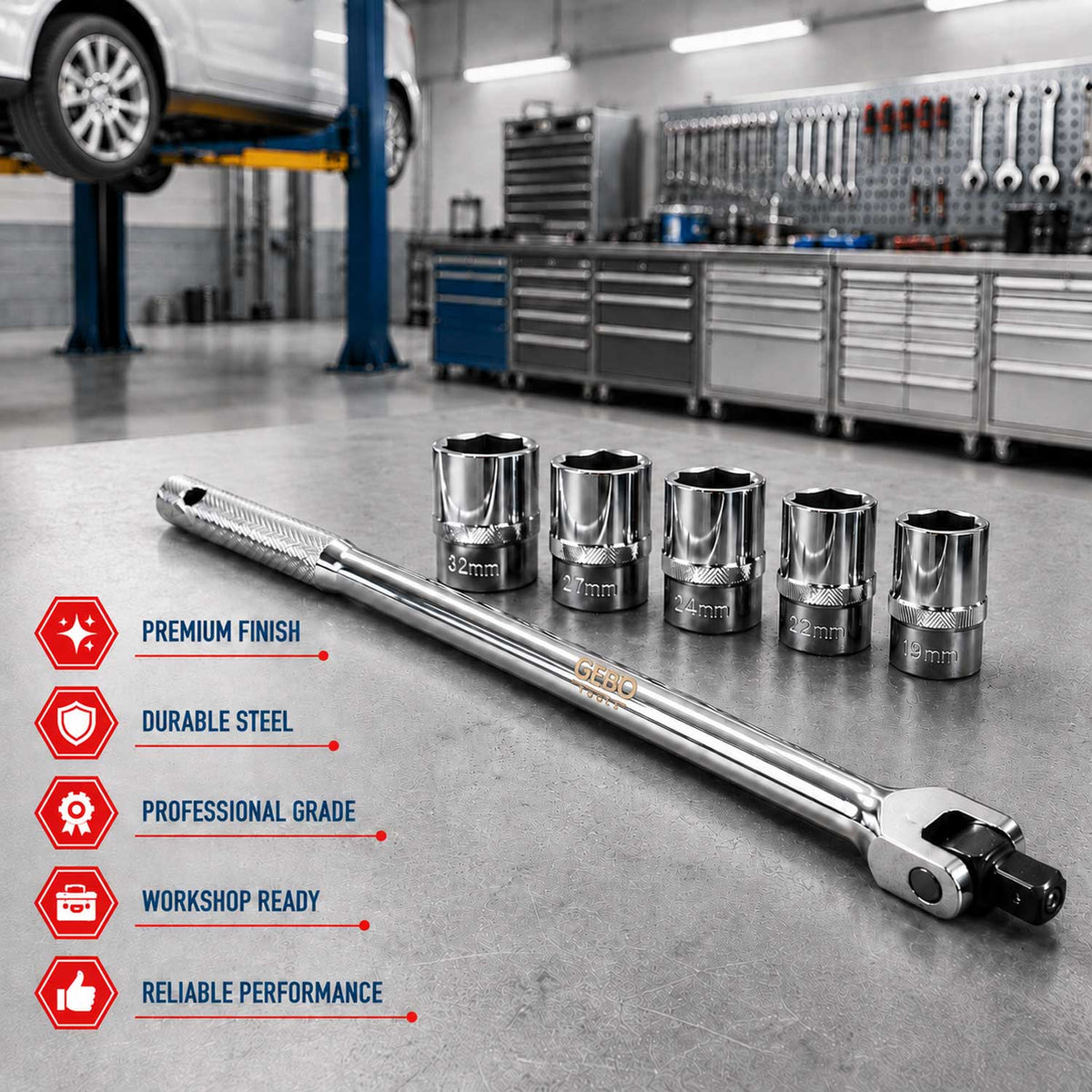 Hajtószár – erőkar 1/2 450mm GEBO TOOLS
