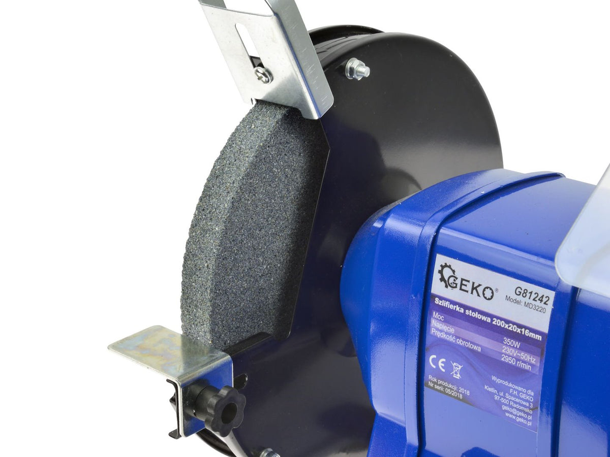 Asztali csiszoló – köszörű 350W 200x20x16 mm GEKO