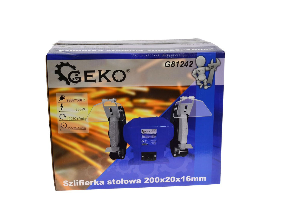 Asztali csiszoló – köszörű 350W 200x20x16 mm GEKO