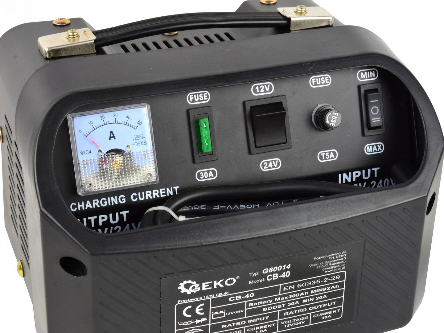 Autó akkumulátor töltő 12/24V cb-40 20–30a 60–240 ah akkumulátorokhoz GEKO