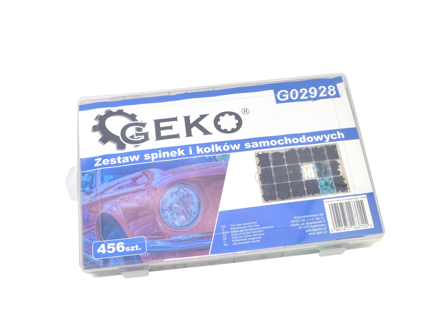 Autó kárpitrögzítő patent készlet 456 db GEKO