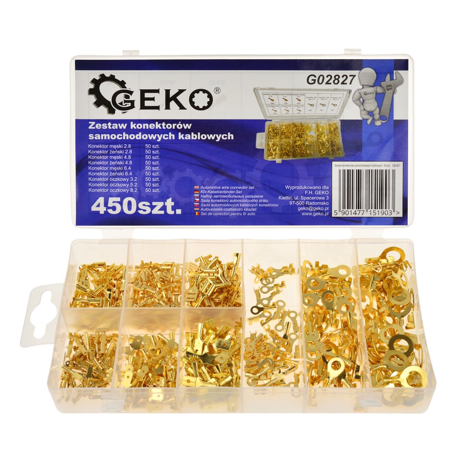 Autókábel csatlakozó készlet 450 db 2.8-8.2 mm GEKO