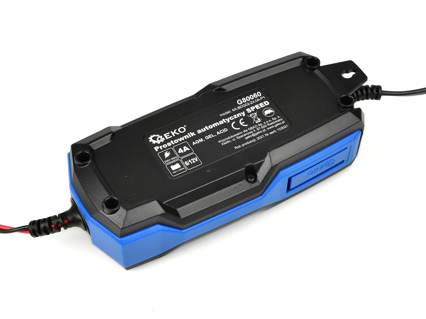 Automata autó akkumulátor töltő LCD kijelzővel 6/12V 4a LCD  4–120 ah akkumulátorokhoz GEKO