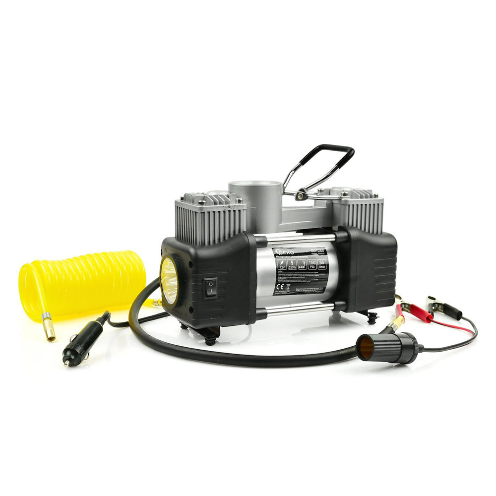 Autós kompresszor 12 v 250 w beépített lámpával GEKO