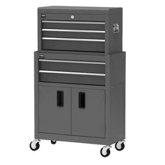 ÜRES FÉM SZERSZÁMOS KOCSI - SZERSZÁMOS SZEKRÉNY 2 DB 8 FIÓK SZÜRKE HBM MACHINES PREMIUM, HOLLANDIA